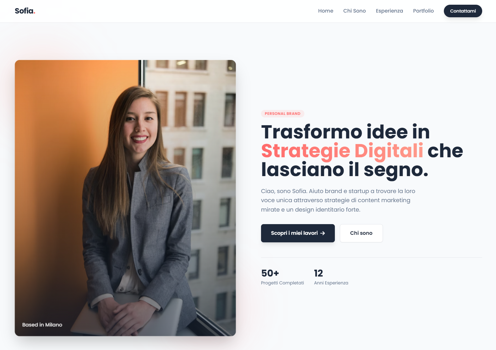 Esempio Sito Personal Brand Donna